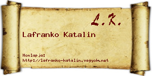 Lafranko Katalin névjegykártya
